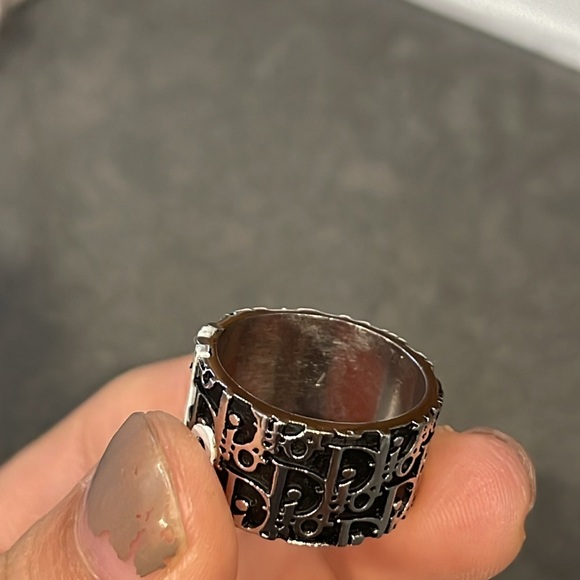 DIOR Black Trotter Monogram Ring size 7 - Picture 3 of 6